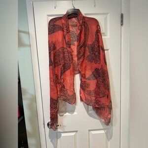 Coral Paisley Scarf